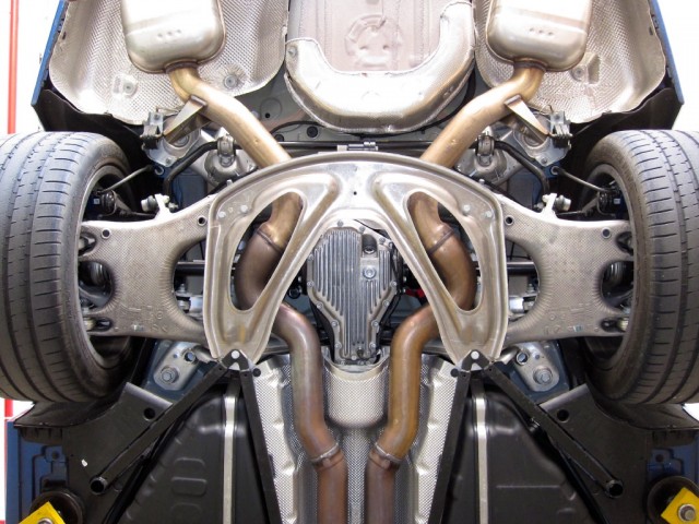IMG_6949 Here you can see the entire rear of the M5. Exhaust, Diff, Lower Arms and more